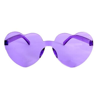 Purple Love Heart Shaped Novelty Glasses