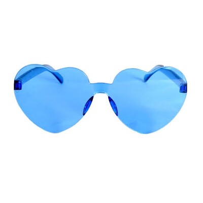 Blue Love Heart Shaped Novelty Glasses