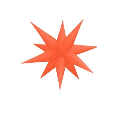 Air-Fill Neon Orange Spike Star Foil Balloon 65cm
