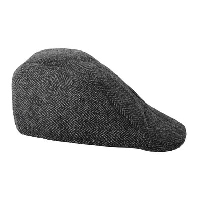 Vintage Dark Grey Flat Cap Hat