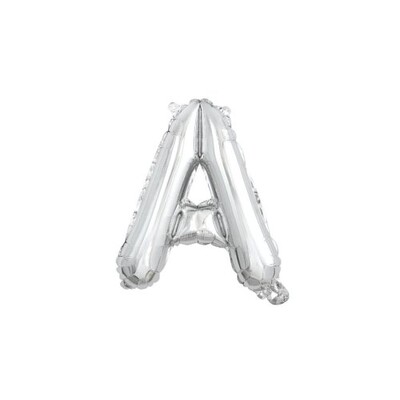 14 Inch Silver Foil Alphabet Letter A Balloon – Decrotex Air Fill Party Decoration
