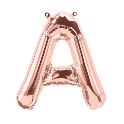 Small Rose Gold Letter A Foil Balloon Pk 1 (Air Inflation Only)