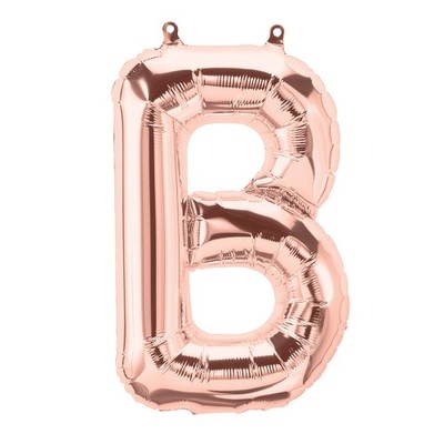 Small Rose Gold Letter B Foil Balloon Pk 1 (Air Inflation Only)