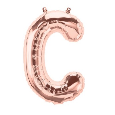 Small Rose Gold Letter C Foil Balloon Pk 1 (Air Inflation Only)