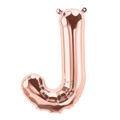Small Rose Gold Letter J Foil Balloon Pk 1 (Air Inflation Only)