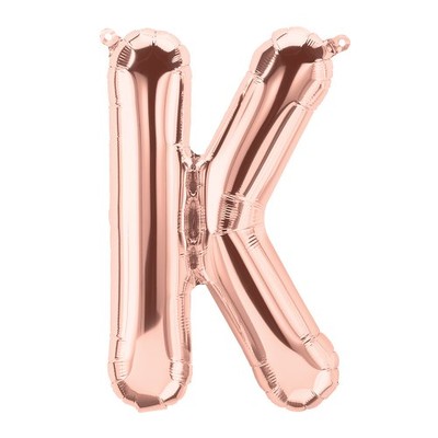 Small Rose Gold Letter K Foil Balloon Pk 1 (Air Inflation Only)