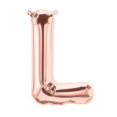Small Rose Gold Letter L Foil Balloon Pk 1 (Air Inflation Only)