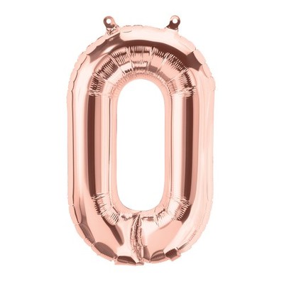 Small Rose Gold Letter O Foil Balloon Pk 1 (Air Inflation Only)