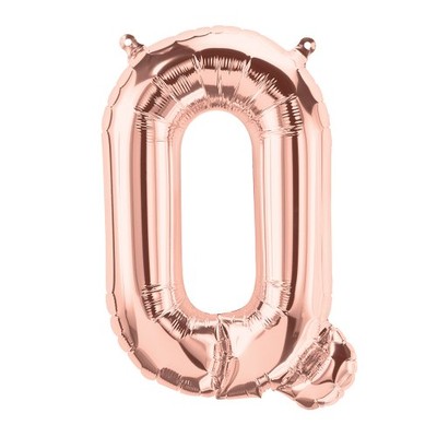 Small Rose Gold Letter Q Foil Balloon Pk 1 (Air Inflation Only)