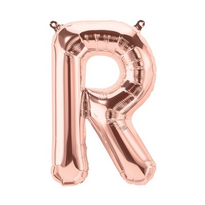 Small Rose Gold Letter R Foil Balloon Pk 1 (Air Inflation Only)