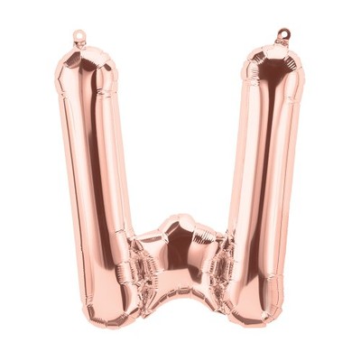 Small Rose Gold Letter W Foil Balloon Pk 1 (Air Inflation Only)