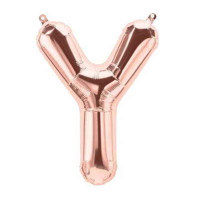 Small Rose Gold Letter Y Foil Balloon Pk 1 (Air Inflation Only)