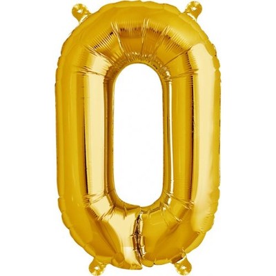Small Gold Letter O 16in. Foil Balloon Pk 1 (Air Inflation Only / Stick & Cup Not Included)