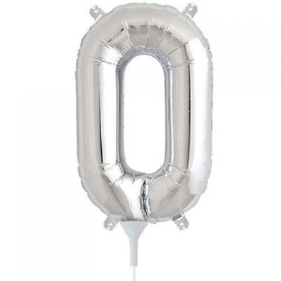Small Silver Letter O 16in. Foil Balloon Pk 1 (Air Inflation Only / Stick & Cup Not Included)