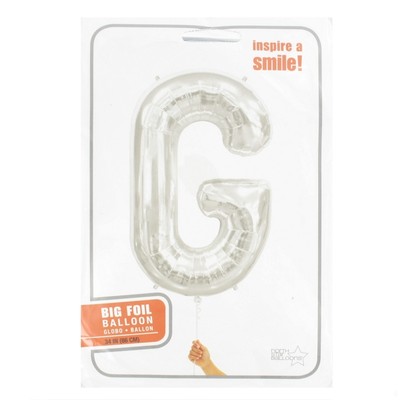 Silver Letter G Foil Supershape Balloon (34in-85cm) Pk 1