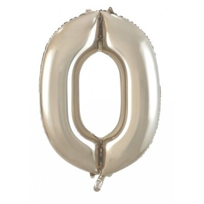 Champagne Gold Number 0 Foil Supershape Balloon (34in-86cm)