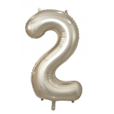 Champagne Gold Number 2 Foil Supershape Balloon (34in-86cm)