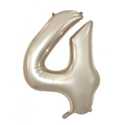 Champagne Gold Number 4 Foil Supershape Balloon (34in-86cm)