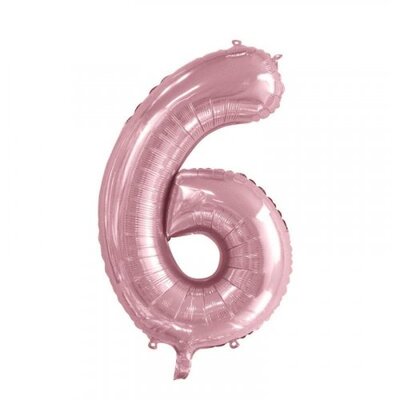 Light Pink Number 6 Foil Supershape Balloon (34in,/85cm) Pk 1