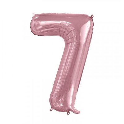 Light Pink Number 7 Foil Supershape Balloon (34in,/85cm) Pk 1