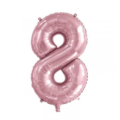 Light Pink Number 8 Foil Supershape Balloon (34in,/85cm) Pk 1