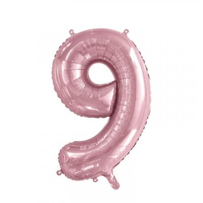 Light Pink Number 9 Foil Supershape Balloon (34in,/85cm) Pk 1