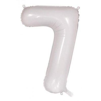 White Number 7 Foil Supershape Balloon (34in-86cm)