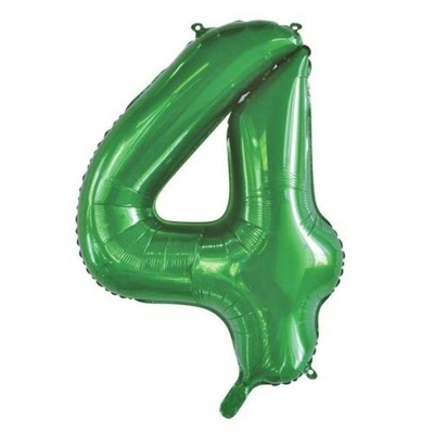Green Number 4 Foil Supershape Balloon (34in-86cm)