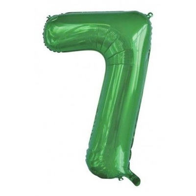 Green Number 7 Foil Supershape Balloon (34in-86cm)