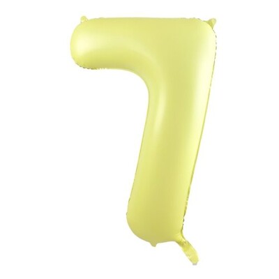 Matte Yellow Number 7 Foil Supershape Balloon (34in-86cm)