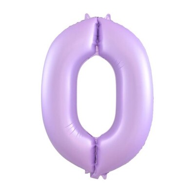 Matte Lilac Number 0 Foil Supershape Balloon (34in-86cm)
