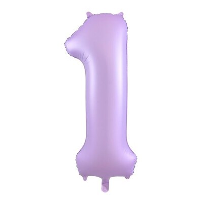 Matte Lilac Number 1 Foil Supershape Balloon (34in-86cm)