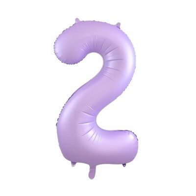 Matte Lilac Number 2 Foil Supershape Balloon (34in-86cm)