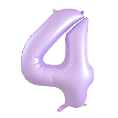Matte Lilac Number 4 Foil Supershape Balloon (34in-86cm)