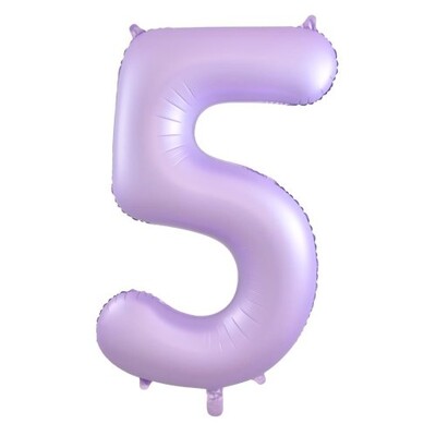 Matte Lilac Number 5 Foil Supershape Balloon (34in-86cm)