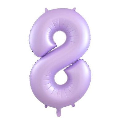 Matte Lilac Number 8 Foil Supershape Balloon (34in-86cm)