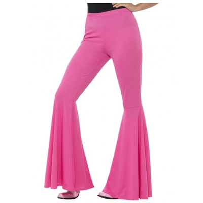 Adult Woman Flared Pink Hippie Trousers Costume (Large) Pk 1