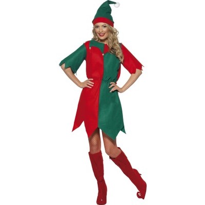 Adult Woman Christmas Elf Costume (Small, 8-10) Pk 1