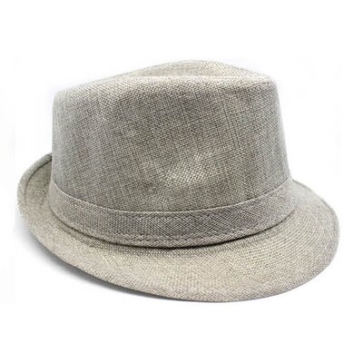Grey Woven Trilby Hat | Lightweight Fedora Style Hat One Size 58cm