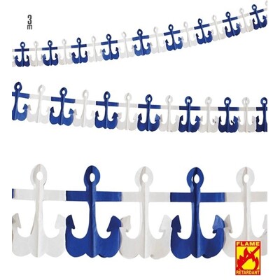Nautical Anchor Paper Garland Decoration 3m