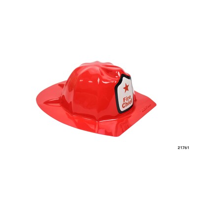 Child Red Plastic Fire Chief Helmet Hat