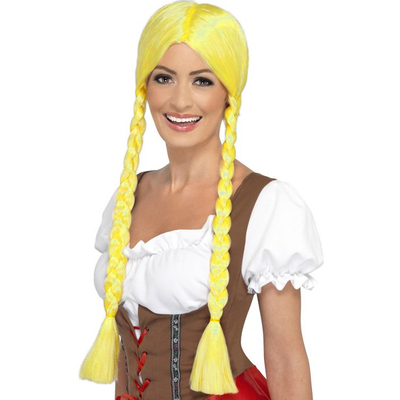 Oktoberfest Bavarian Beauty Yellow Wig Pk 1