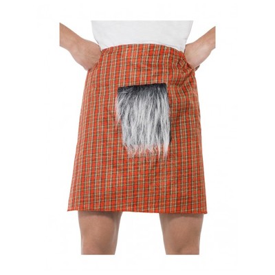 Adult Red Tartan Scottish Costume Kilt with Sporran (One Size) Pk 1