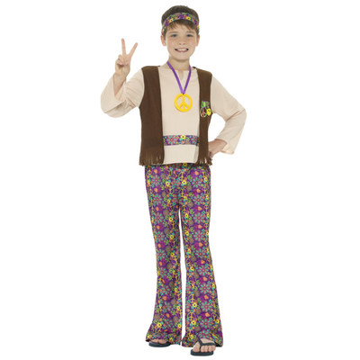 Child Hippie Boy Costume (Medium, 7-9 Years)