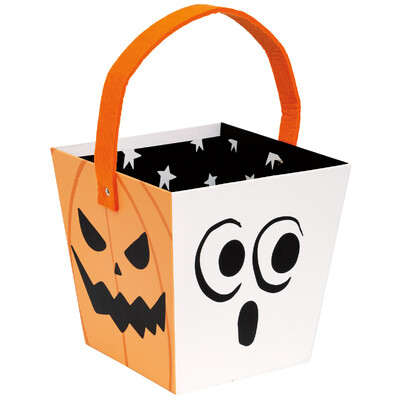 Bats & Boos Halloween Cardboard Treat Bucket