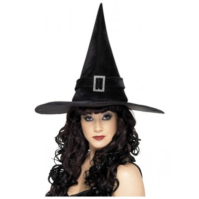 Halloween Adult Black Witch Hat with Buckle Pk 1 