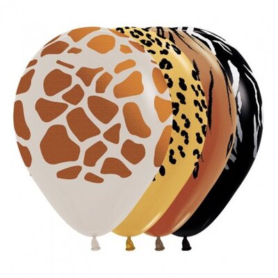 Assorted Animal Print Latex Balloons (Pk 10)