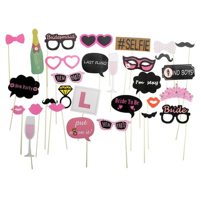 Hens Party Photo Booth Props Kit Pk 30