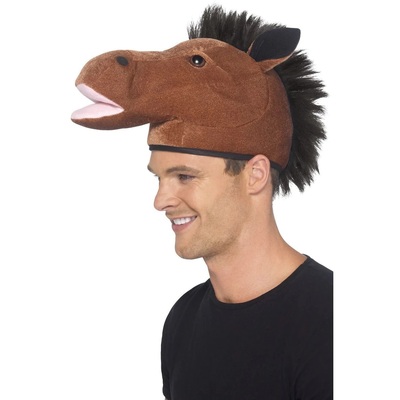 Deluxe Brown Horse Head Plush Hat