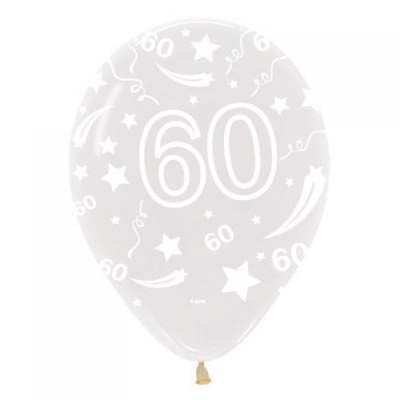 60 Clear AOP Latex Balloons Pk 10